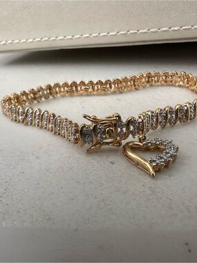 Gold-Plated S-Link Tennis Bracelet